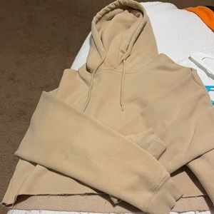 Tan crop top hoodie